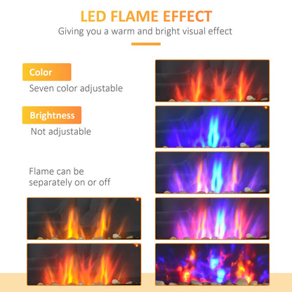 Elektrische Haard – Sfeerverwarming – Vuurdecoratie – Wandhaard – Sfeervolle Haard – 1000W/2000W – Realistisch Vlameffect