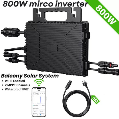 800W Micro-Omvormer – Micro-Inverter – Zonne-Omvormer – Solar-Omvormer – Pv-Omvormer – Wi-Fi Verbinding – IP67 Waterdicht & Compact