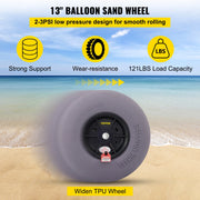 Vevor - Beach Balloon Wheels - Wheelbarrow Wheel - Transport - 13in Wheels - Replacement Sand Tires - TPU Cart Tires for Kayak, Dolly, Canoe and Buggy