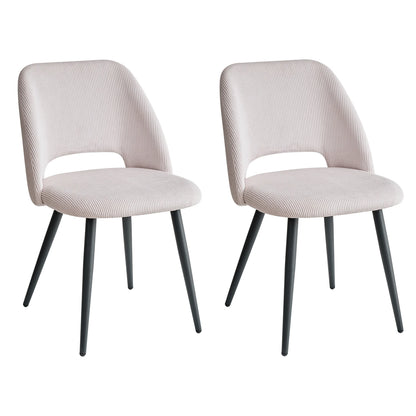 Set of 2/4/6 Stylish Corduroy Dining Chair - Soft Fabric Seat, Ergonomic Design, Suitable for Family Dining Space