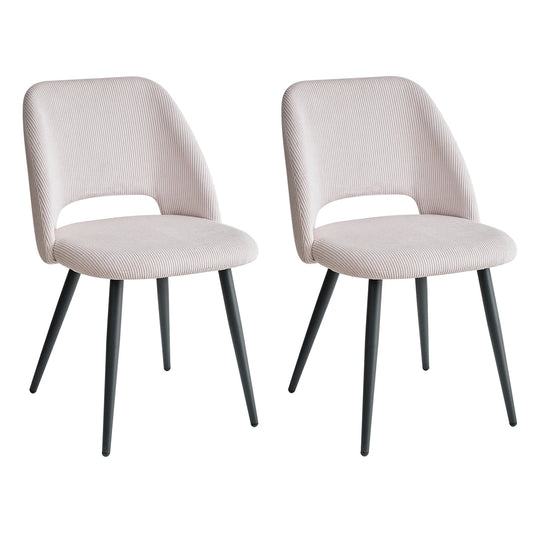 Set of 2/4/6 Stylish Corduroy Dining Chair - Soft Fabric Seat, Ergonomic Design, Suitable for Family Dining Space