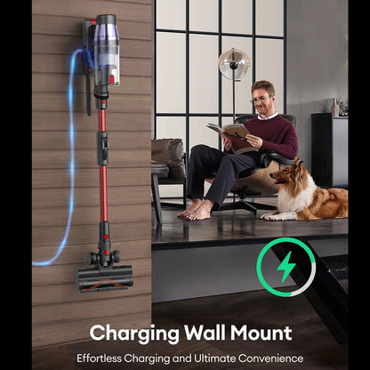 Draadloze Stofzuiger – Snoerloze Stofzuiger – Accu Stofzuiger – Handstofzuiger – 550W Motor – 60 Minuten Batterijduur – Anti-Klitborstel