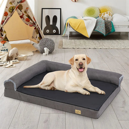 Hondenbed -  Orthopedisch Hondenbed - L-vormig Design - Wasbare Hoes - Duurzaam en Stijlvol - Stevig Schuimkussen - Dubbel Extra Groot - Comfortabel en Duurzaam