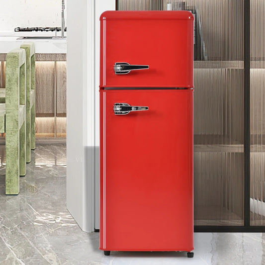 Retro Koelkast – Koel-vriescombinatie – Mini Koelkast – Vrijstaand – Tafelmodel – Compact 92 Liter – Energieklasse D