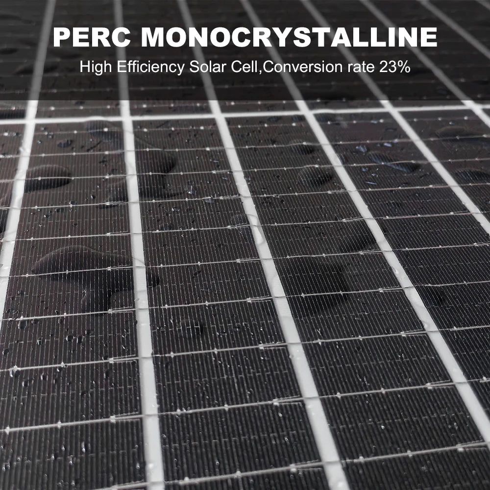 Zonnepanelen - Monokristallijne Zonnepaneel Kit - Flexibel - Zonne Energie - 100W - Waterdichte - voor Camping, RV & Off-grid Gebruik - QUORE