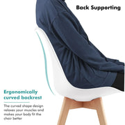 Chair - Dining Chairs - Dining Chairs Set of 6 - Nordic Medieval Dining Chairs - Padded Seat - Beech Legs - White