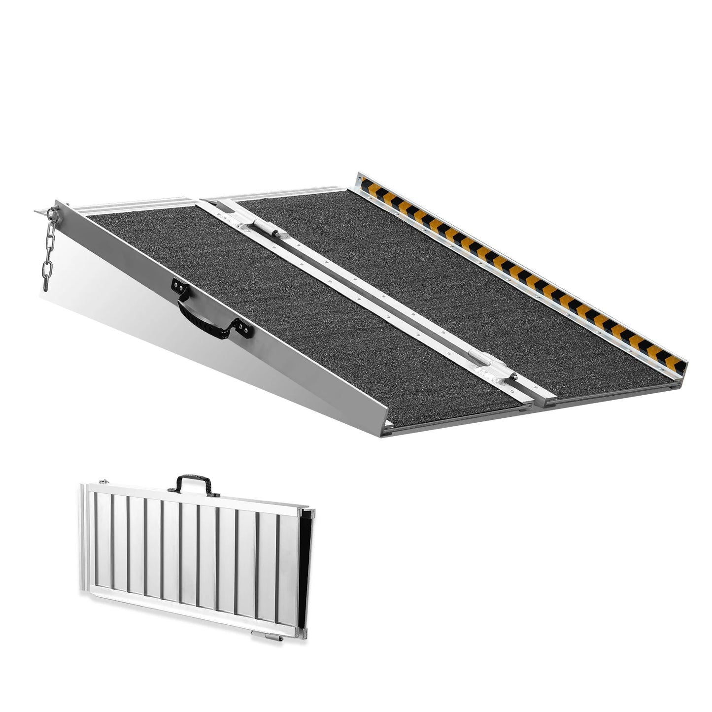 Oprijplaat - Oprijplaten - Oprijblokken - 213 cm - Rolstoeloprit - Opvouwbare  -Extra Lange Antislip Drempelhulp – Aluminium Draagbare Oprit voor Rolstoelen & Scootmobielen
