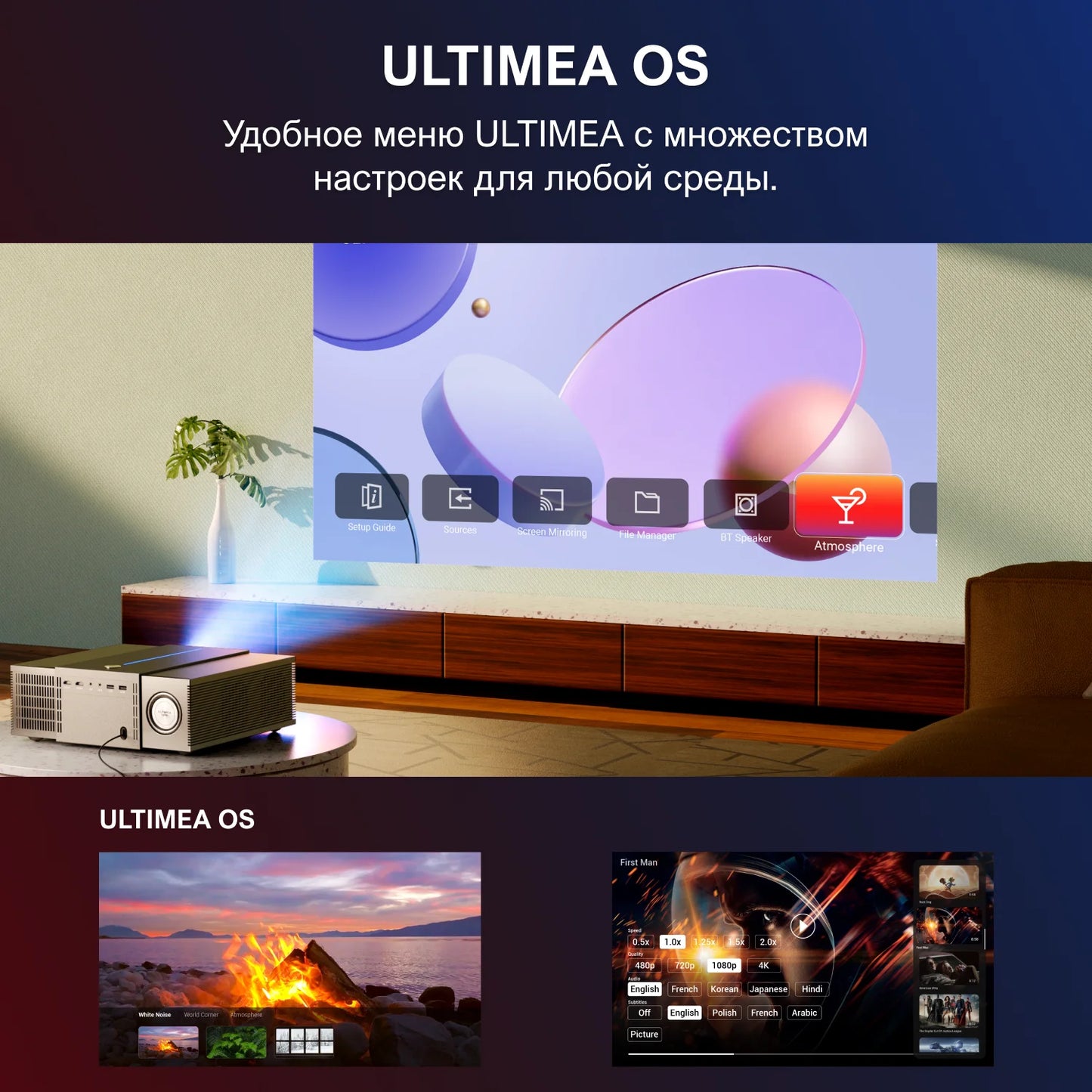 Beamer – Mini Beamer – Projector – Thuisbioscoop projector – Full HD Beamer – 1080p Resolutie – 30W Ingebouwde Speakers