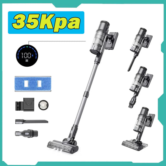 Mop Cordless Vacuum Cleaner - Cordless Vacuum Cleaner - Vacuum Cleaner - Vacuum Cleaner Cordless - 5-Stage Filtration System - 400W Brushless Motor - 0.65L Dust Bin - 35Kpa Suction Power - 2000mAh Battery