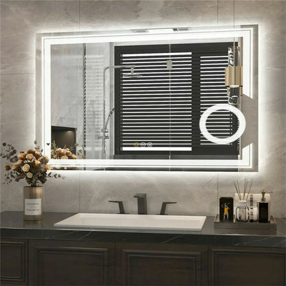 Badkamer Spiegel - LED - Wandspiegel - Wandmontage Vergrotende Spiegel - voor Badkamer - Toilet - Douche - Make-up en Scheren - 60x80cm - 3 Lichtkleuren - Waterdicht