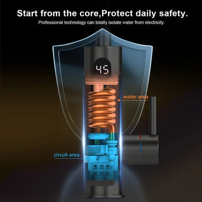Kraan - Keukenkraan - Elektrische Instant  Waterverhitter Kraan - Thermostaatkraan - 220V - RVS Verwarmde Kraan met Universele Adapter - Geborsteld Zilver