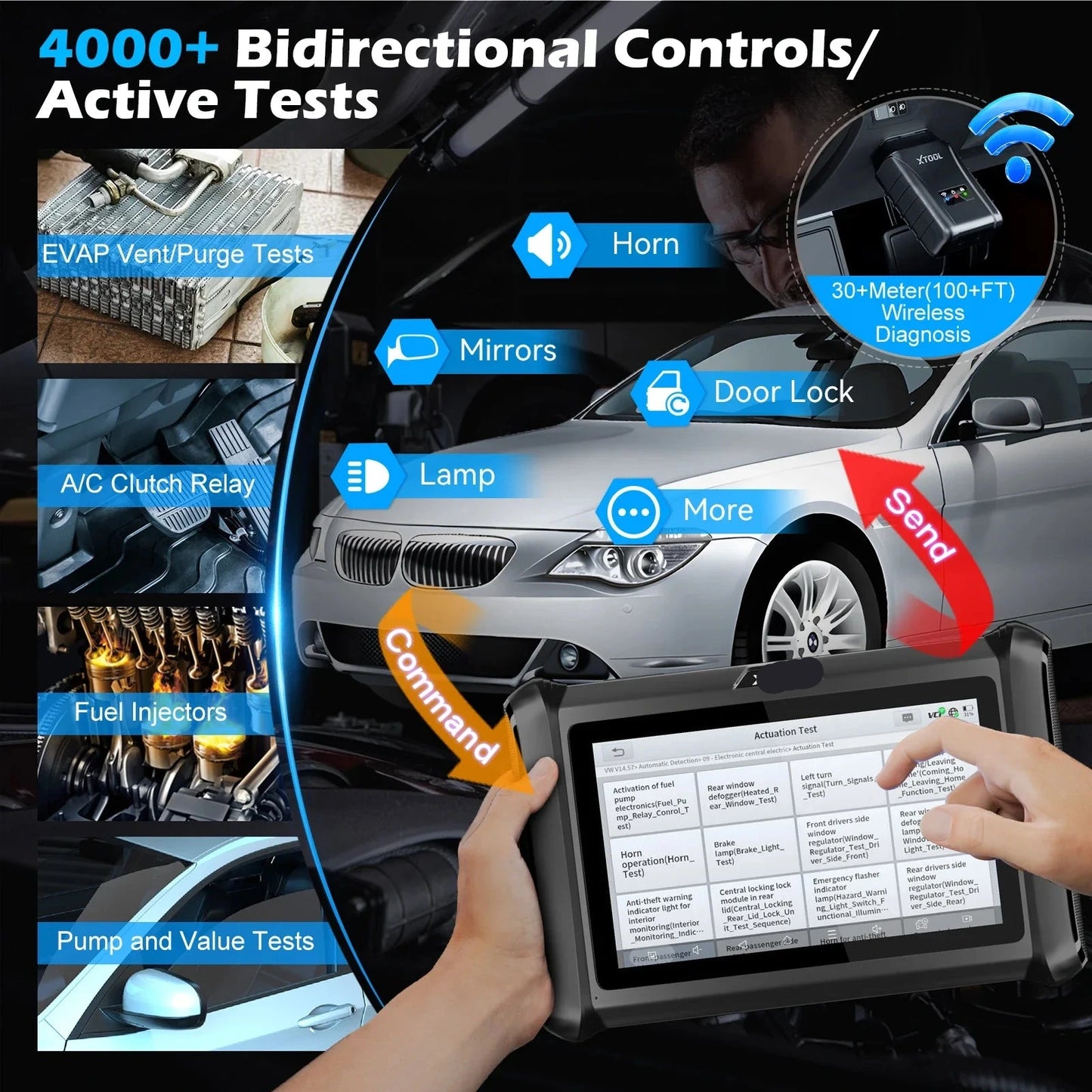 Autodiagnose Scanner – Auto Diagnosetool – Foutcode Lezer – Sleutelprogrammering – WiFi Verbinding – 7-Inch Touchscreen