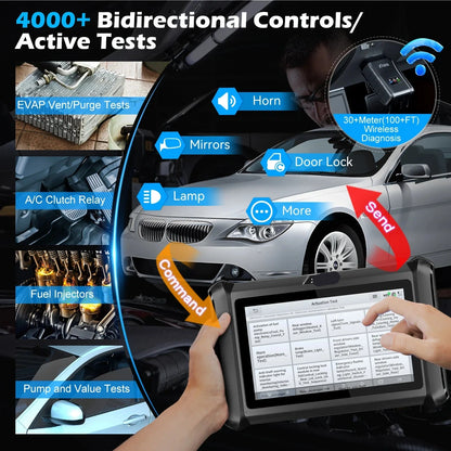 Autodiagnose Scanner – Auto Diagnosetool – Foutcode Lezer – Sleutelprogrammering – WiFi Verbinding – 7-Inch Touchscreen