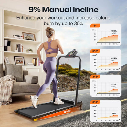 Loopband – Loopmachine – Hardloopband – Fitnessapparaat – Compact Ontwerp – 2,5PK Motor – Stil Geluid