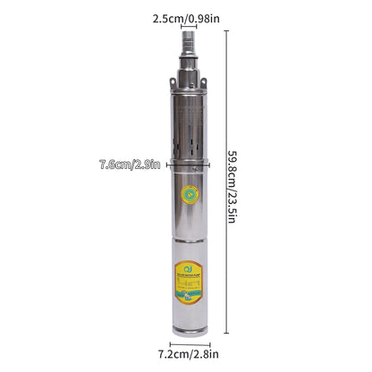 Zonne-energie Diepe Put Waterpomp - 24V - 370W - RVS - Dompelpomp voor Irrigatie - Landbouw & Watervoorziening - Farm Ranch Dompelpomp voor Diepe Putten - Zilver