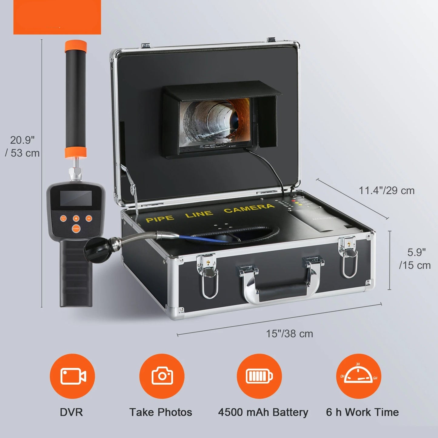 Pijpinspectiecamera – Rioolcamera – Afvoercamera – Inspectiecamera – Buisscanner – 7 Inch Kleurenscherm – 512Hz Locator - 30M