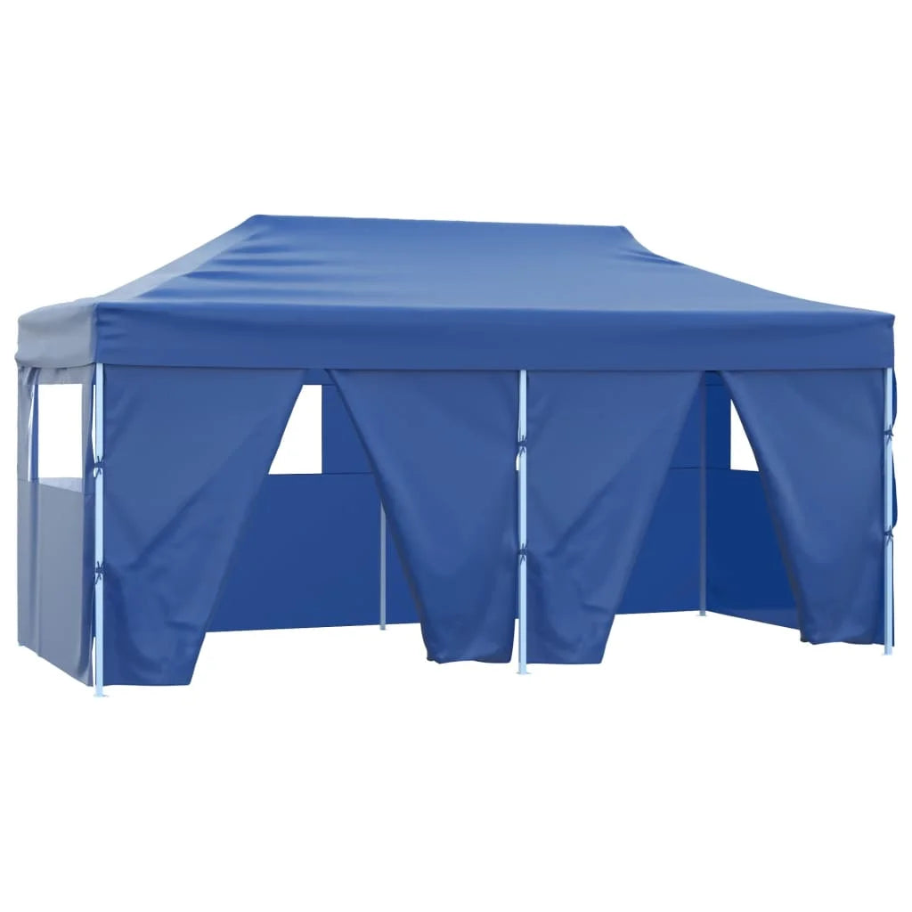 Opvouwbare Tent – Tuinpaviljoen – Partytent – Ontvangsttent – Markttent – Campingtent – 3x6 Meter – Waterafstotend 600D Oxford – Gepoedercoat Stalen Frame - Blauw