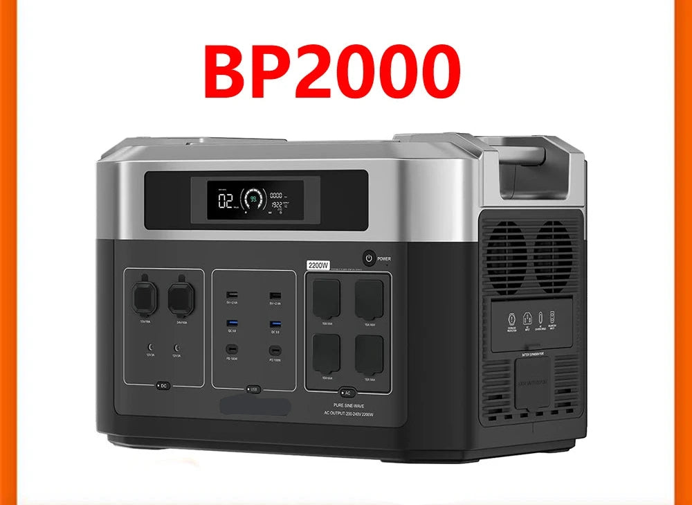 Draagbare Powerstation – Mobiele Accu – Noodstroom – Zonne-energie – 2048Wh Capaciteit – 2200W AC Uitgang