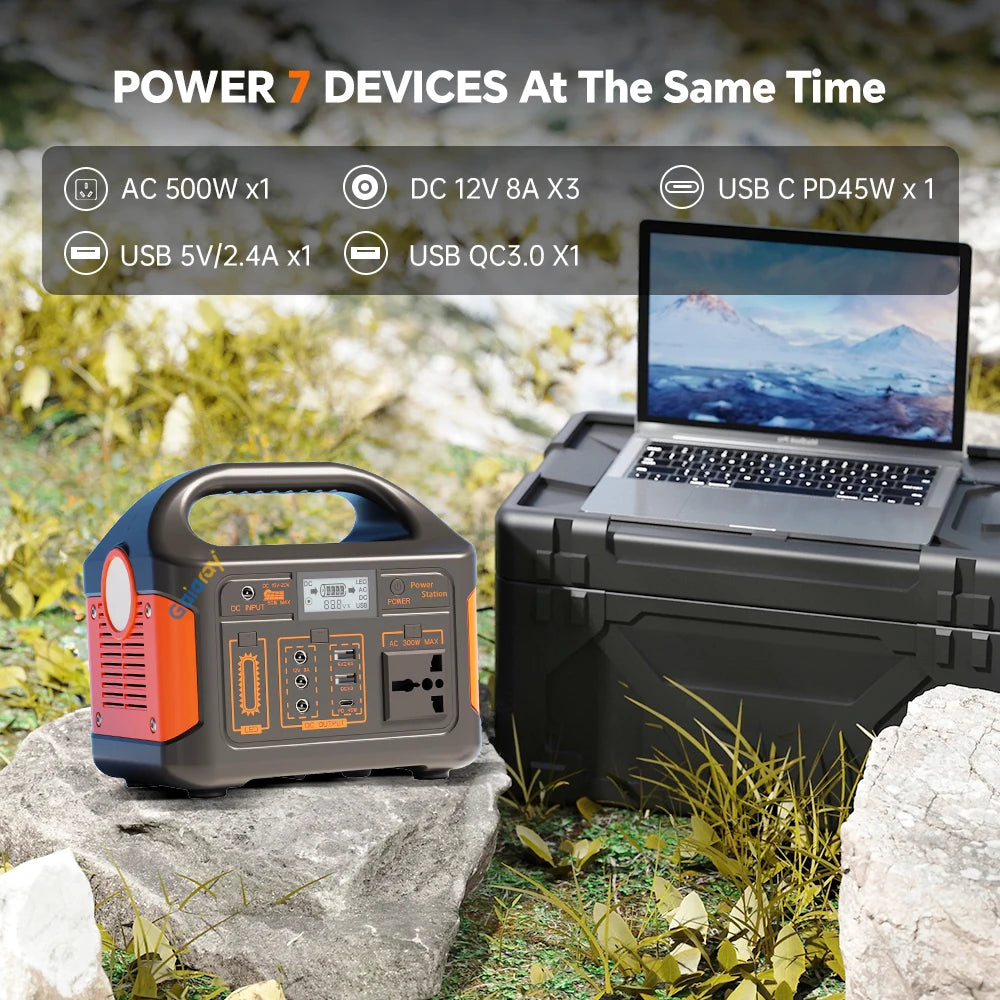 Draagbare Power Station – Mobiele Energievoorziening – Solar Generator – Noodstroomunit – Powerbank – 300W Output – LiFePO4 Batterij & LCD-Display