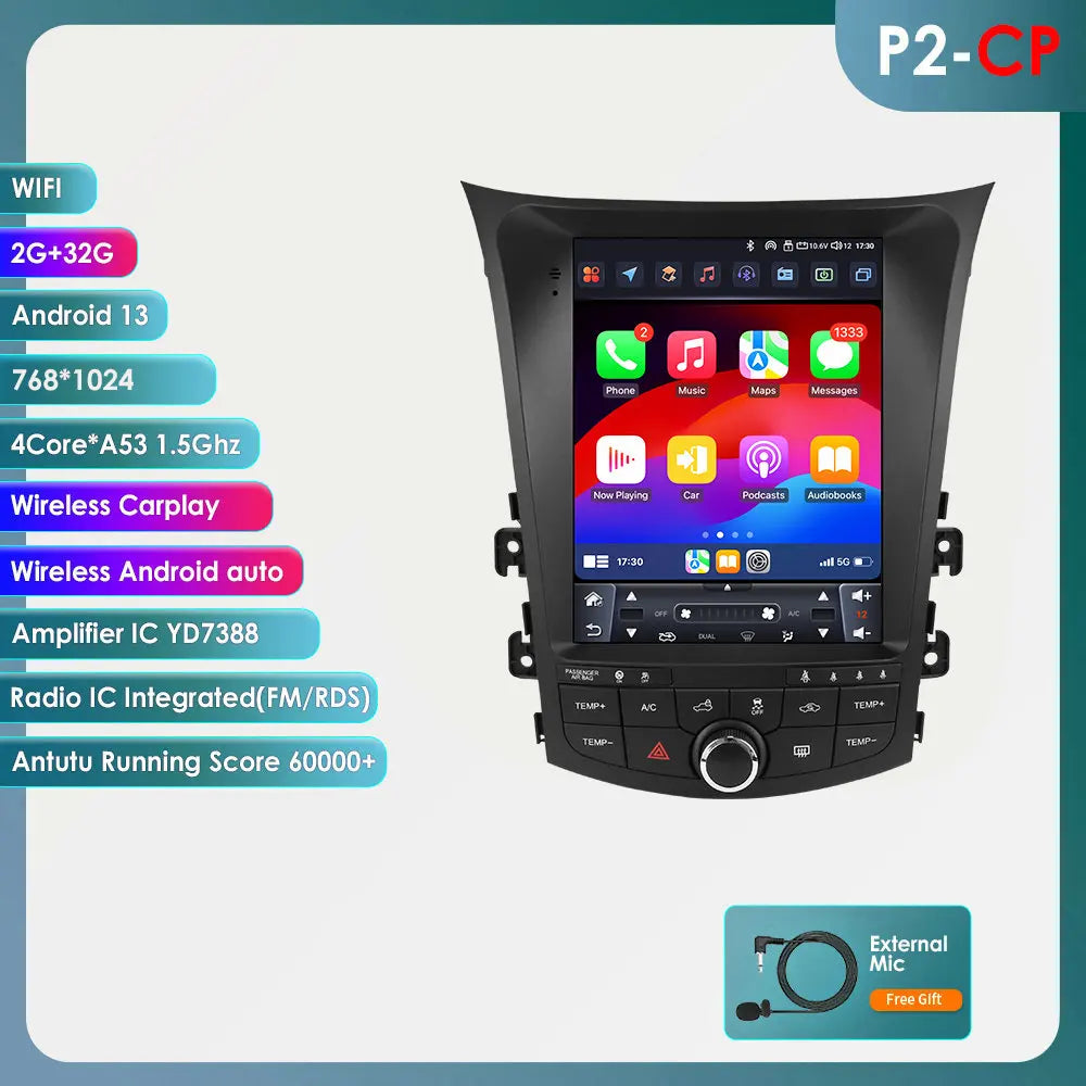 2DIN Autoradio Hyundai I30 – Multimedia Speler – Android Auto – CarPlay – GPS Navigatie – 9,7 Inch Touchscreen – Android 14 Systeem – Plug & Play Installatie - QUORE