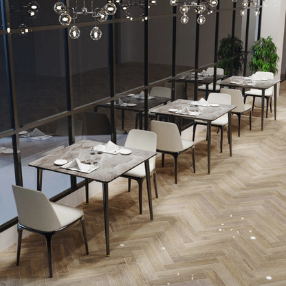 Eettafel – Tafel – Dinertafel – Keukentafel – Meubels – Modern Design – Sintered Stone Blad – Stevig Zwart Metalen Onderstel – Compact 80x80 cm – Hittebestendig - QUORE
