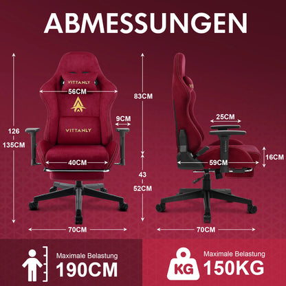 Ergonomische bureaustoel – Gaming stoel – Office chair – Draaistoel – Computestoel – Verstelbare zithoogte – Echt leren bekleding – Grijs - QUORE