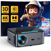 Xiwbsy - 8G Manual Focus1 - Beamer - Projector Beamer - Mini Meamer - 4k - Full HD 1080P - 1920x1080dpi - Automatic focus - with WiFi - 25000Lumens - 108W - Black