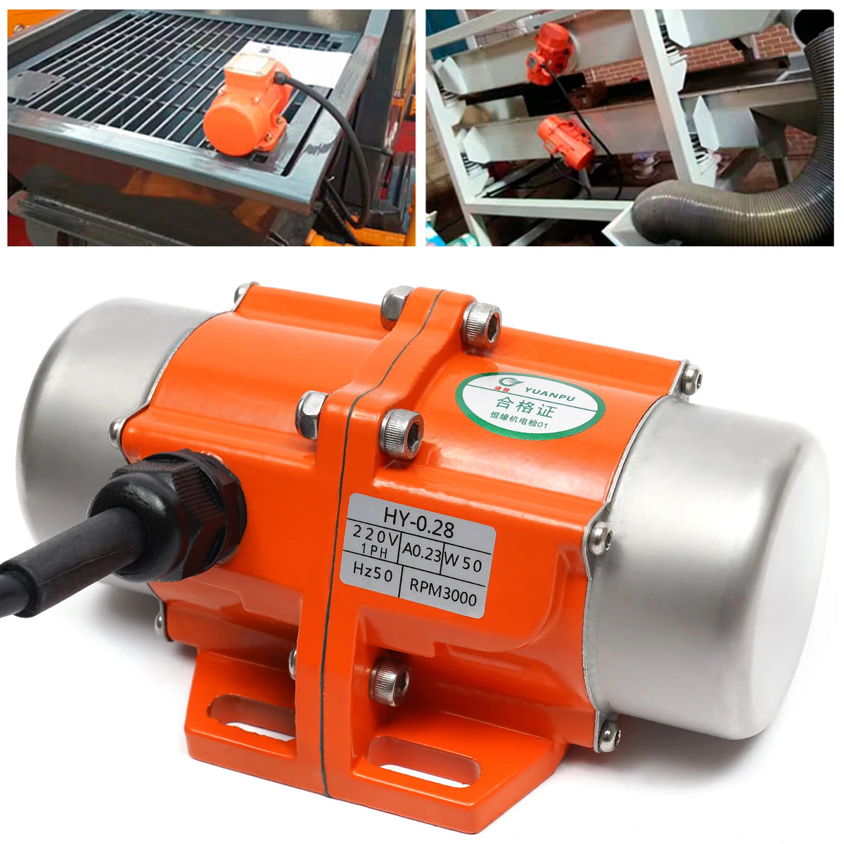 Vevor - Betontrillingsmotor - Aluminiumlegering - 1phase - 120W - 220V - 3000RPM - Vibratiemotor - Oranje - QUORE