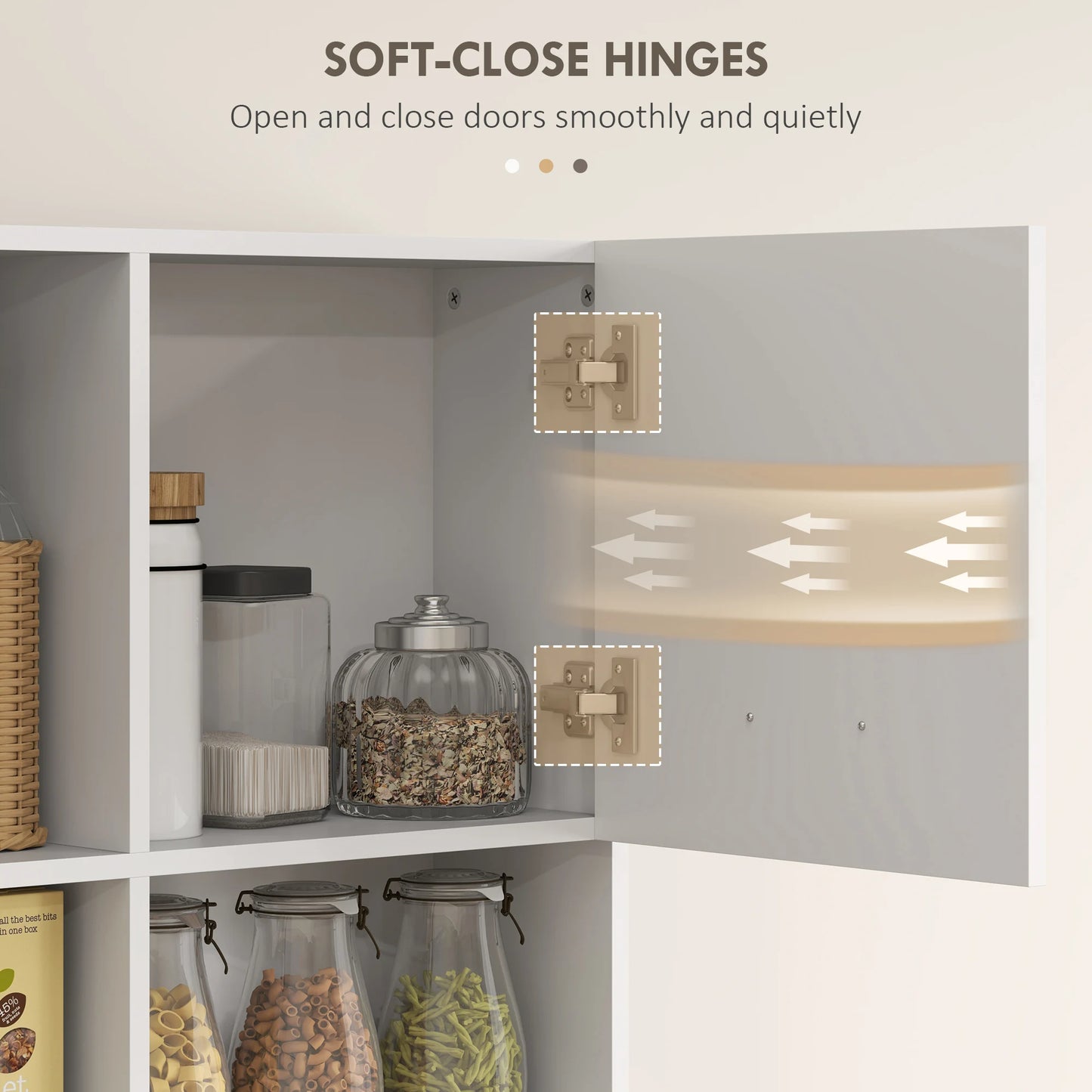 Keukenkast – Buffetkast – Opbergkast – Keukenmeubel – Magnetronkast – Wit MDF – Softclose Deuren – Verstelbare Planken - Wit