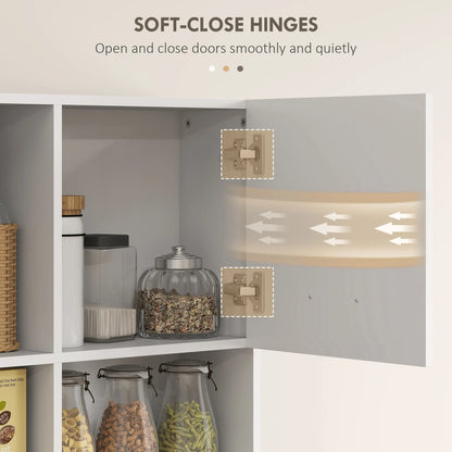 Keukenkast – Buffetkast – Opbergkast – Keukenmeubel – Magnetronkast – Wit MDF – Softclose Deuren – Verstelbare Planken - Wit