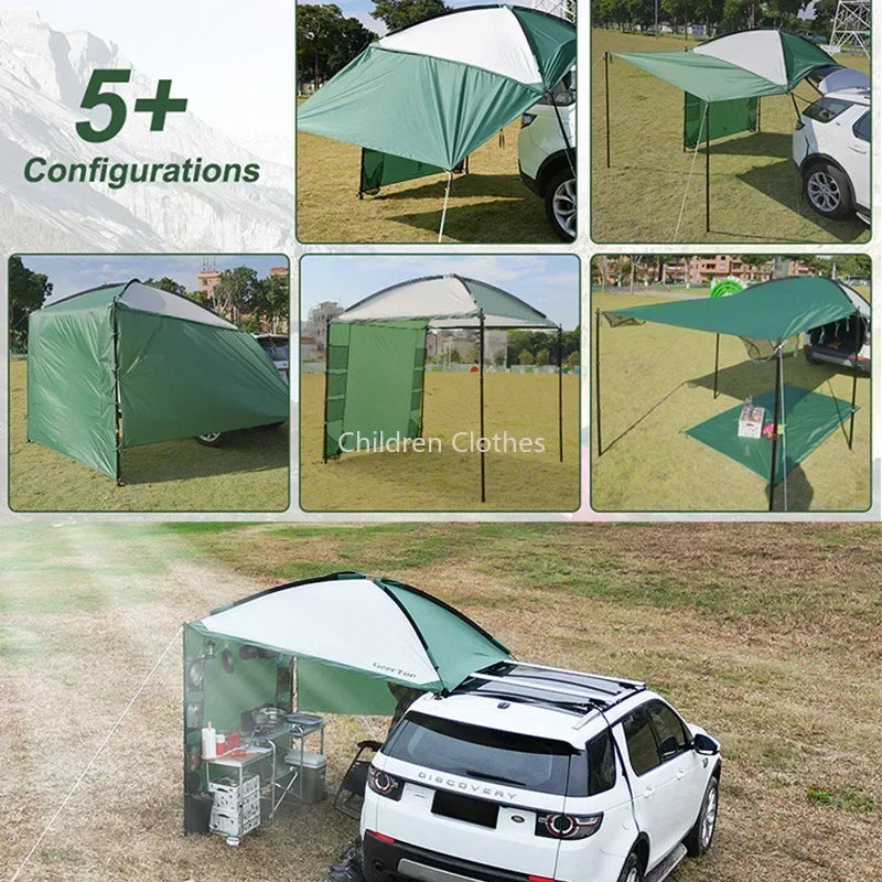Autozijluifel – Zijluifel – Zonnescherm – Caravanluifel – Kampeerluifel – Waterdicht Polyester 3000mm – Aluminium Steunen 235x210 cm