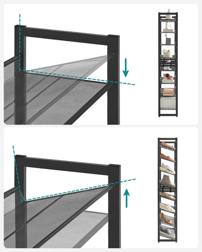 SONGMICS shoe rack shoe cabinet, shoe rack, adjustable shoe shelf - QUORE