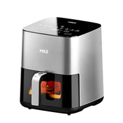MIUI 5L- Airfryer- Airfryer XL- met Touch Control & Nonstick mandje & zichtbaar venster- Lichtgrijs