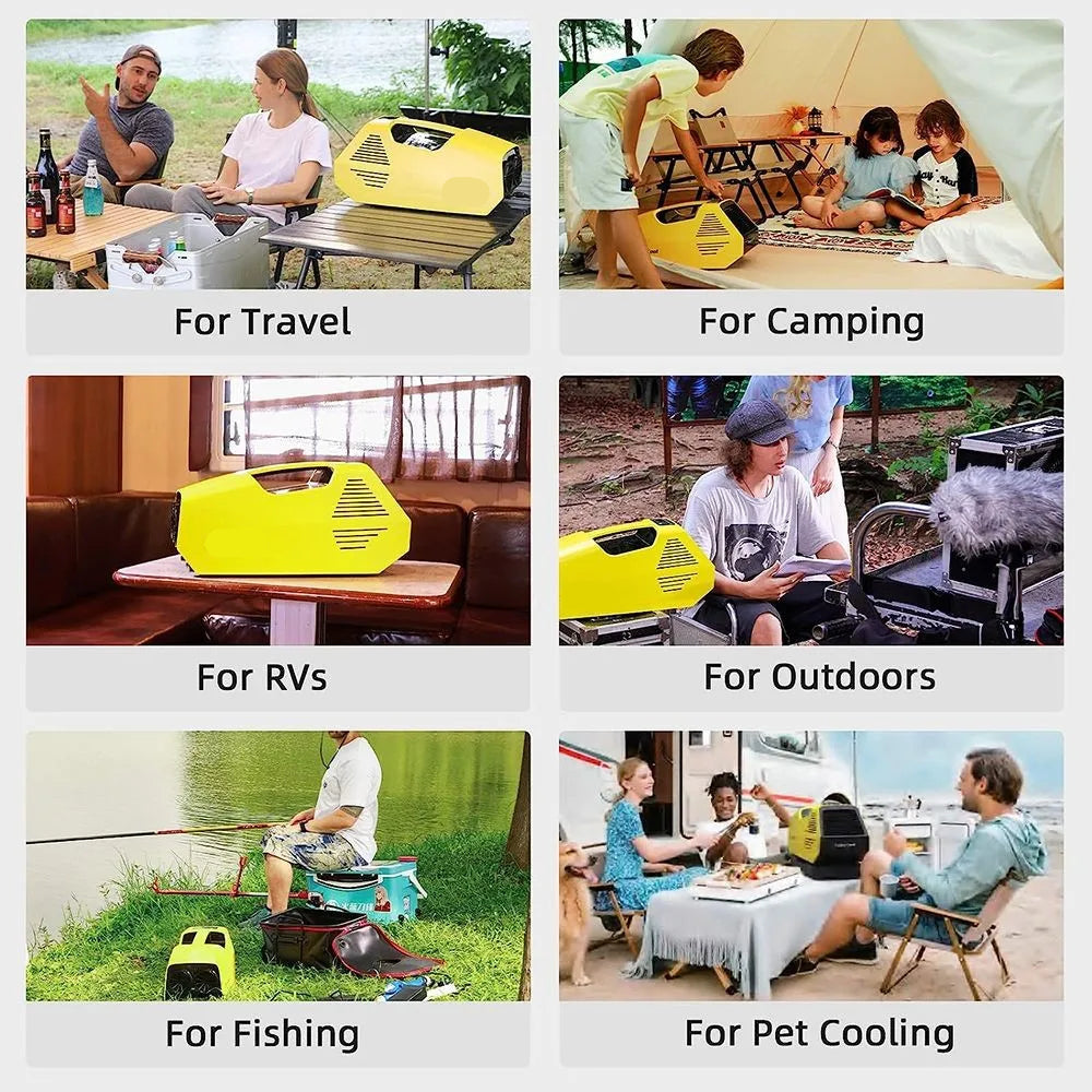 Mobiele Airconditioner – Draagbare Airco – Outdoor Koeling – Compacte Klimaatbeheersing – Lichtgewicht 6,5 Kg – 2380 BTU - 43 dB Geluid – Meerdere Modi