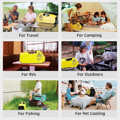 Mobiele Airconditioner – Draagbare Airco – Outdoor Koeling – Compacte Klimaatbeheersing – Lichtgewicht 6,5 Kg – 2380 BTU - 43 dB Geluid – Meerdere Modi