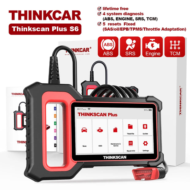 THINKSCAN Plus S7/S6/S4 OBD2 Scanner Car Diagnostic Tool Scan ABS SRS ECM TCM BCM IC AC System Free Reset Service Free