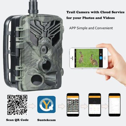 Wildcamera – Jachtcamera – Wildlife Camera – Buitencamera – Trailcam – 4G Live Video – 36MP Foto’s - 128GB