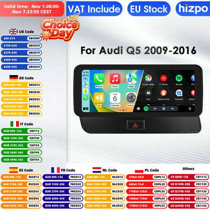 Hizpo AI Voice WIFI 4G-LTE Android 14Car Radio for Audi Q5 2009-2016 Multimedia Video Player GPS 2din BT Autoradio