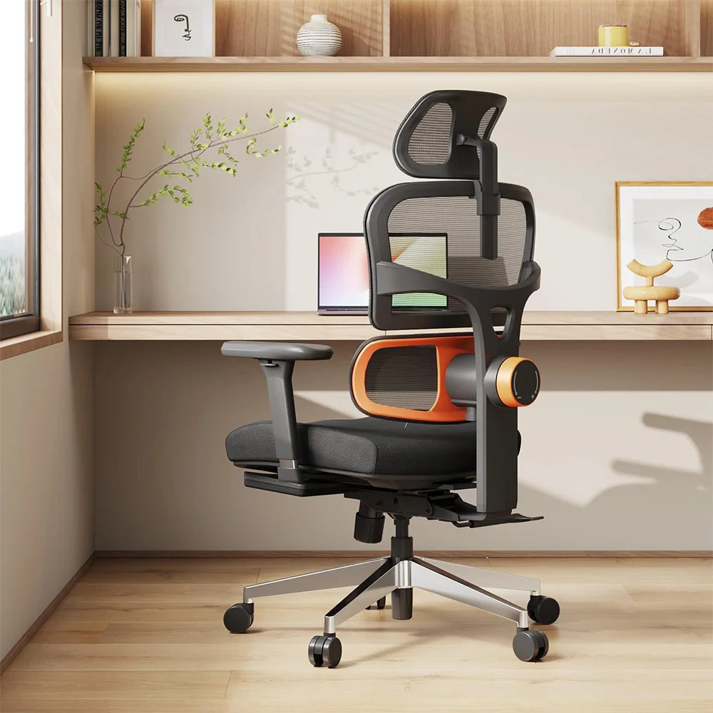 Ergonomische Bureaustoel – Bureaustoel Met Voetsteun – Kantoostoel – Thuiswerkstoel – Verstelbare Rugleuning – 4D Armleuningen – Ademend Gaas