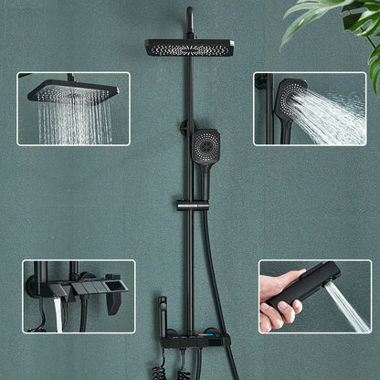 Douchekraan - Douchepaneel  - Douche - Regendouches - Regendouche & Bidet Systeem met Piano-Stijl Mengkraan - Slimme Inbouw Douchekraan Set met Digitaal Display - QUORE