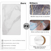 Ronde Bijzettafels - Tafeltje - Salontafels - Set van 2 - Marmerlook - Gouden Metalen Frame - Nesting Tafels - Anti-vervorming - Ruimtebesparend - Wit