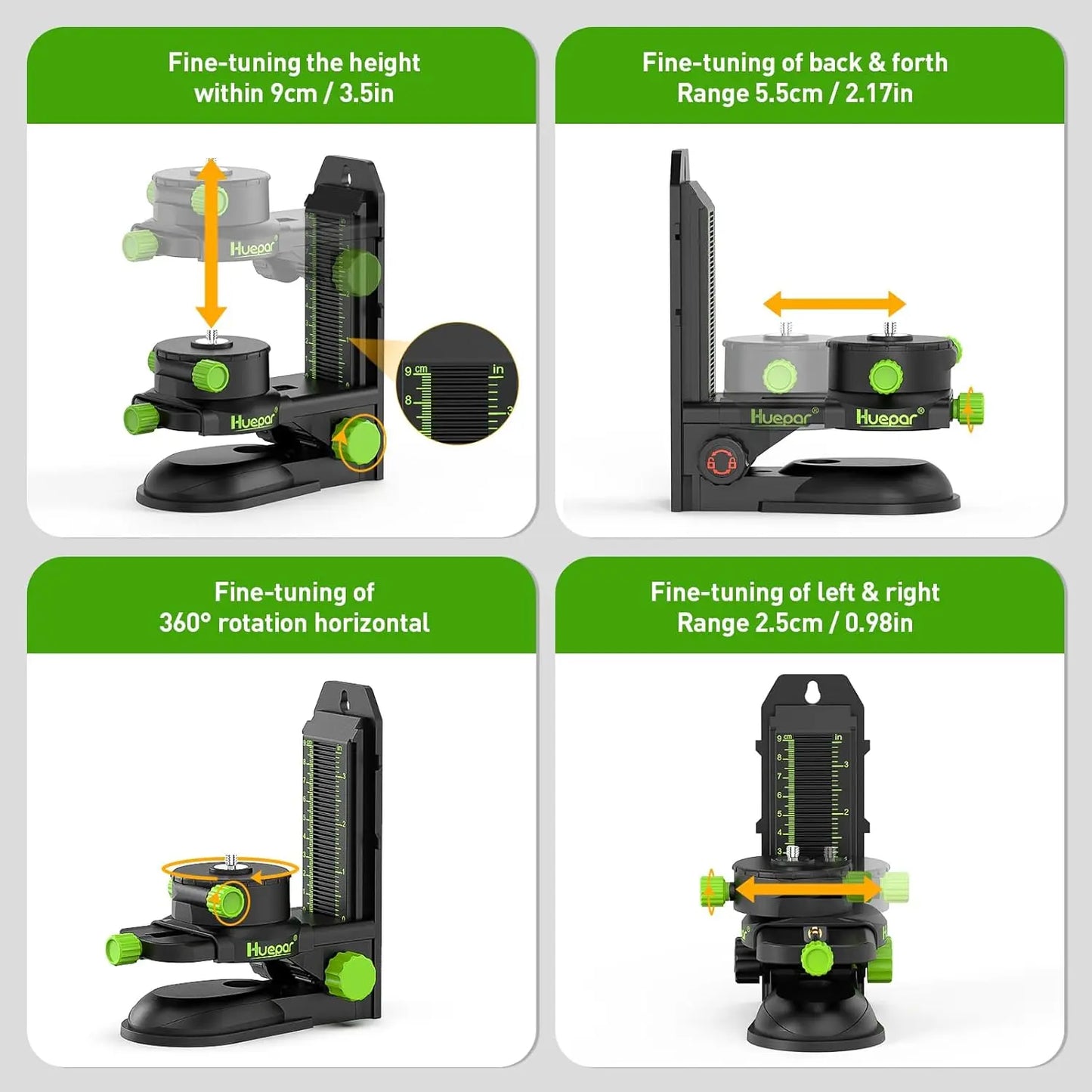 Huepar 904DG 16 Lines Laser Level With 100M Rangefinder 4D Green Beam Cross Line Laser Tools With Remote Control For Tiles Floor