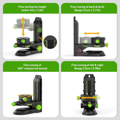 Huepar 904DG 16 Lines Laser Level With 100M Rangefinder 4D Green Beam Cross Line Laser Tools With Remote Control For Tiles Floor