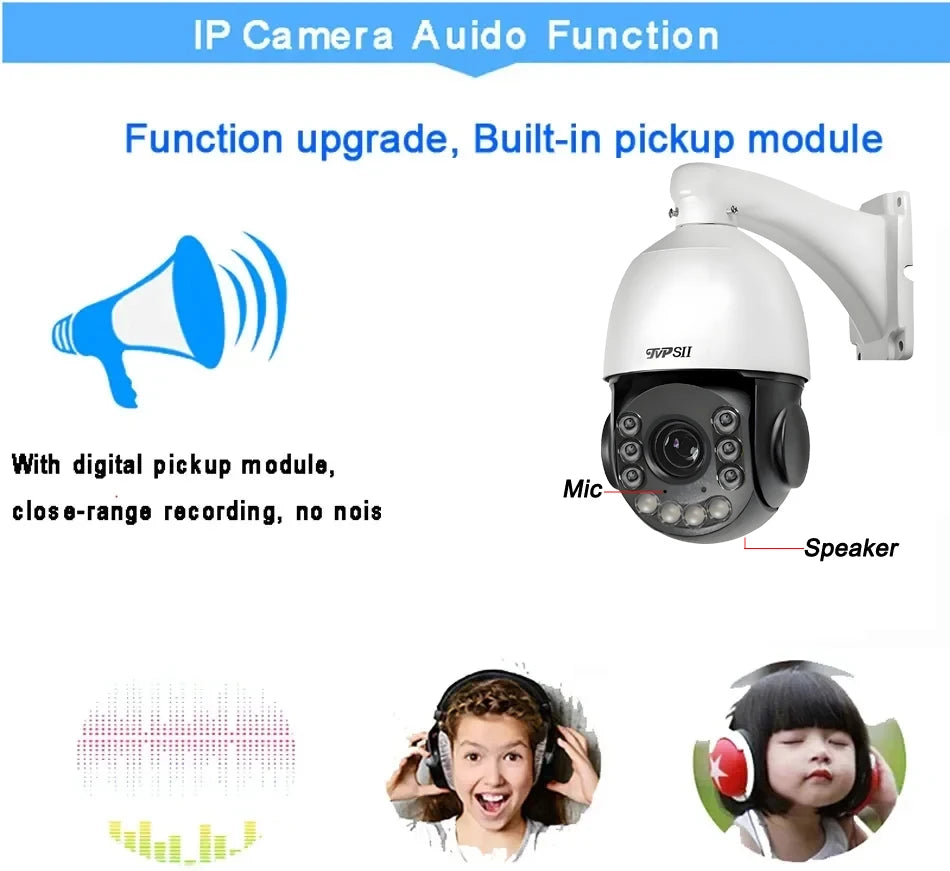 Beveiligingscamera – Camerabewaking – Bewakingscamera – IP-camera – PTZ Camera – 4K 8MP Resolutie – 54x Optische Zoom & Automatische Tracking
