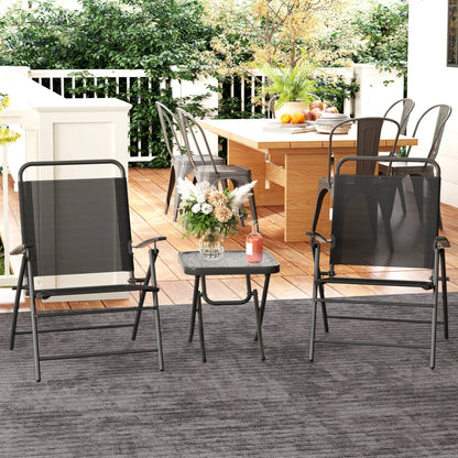 Bistroset – Buitenset – Terrasmeubilair – Balkonset – Compact – Inklapbaar – Stijlvol Stalen Frame - Donkergrijs - QUORE