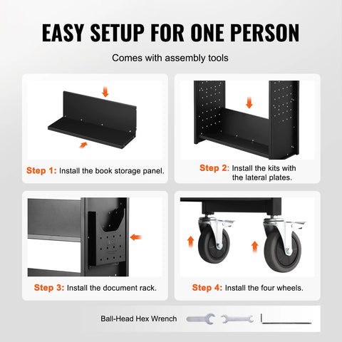 Boekenkasten - Boekenplank - Opbergrek Organisator - 4-Tier - Houten Boekenplank - Zes-Layer Sling Boekenkast - voor Kinderkamer Speelkamer Kleuterschool Kinderdagverblijf - Boek - Zwart