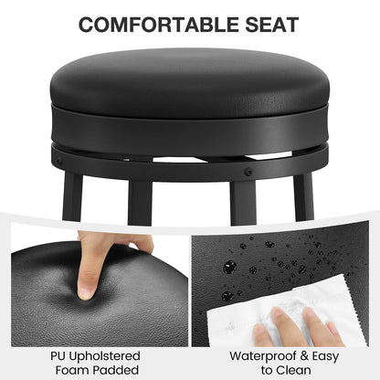 Barkrukken – Barstoelen – Keukenstoelen – Draaibare Krukken – Counter Krukken – Set Van 4 – PU Leer Zitting – 360° Draaibaar