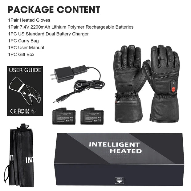 Savior Heat - Heated Gloves - Electric Heated Gloves - Rechargeable Battery - Ski Heated Gloves - Ski Snowboarding Motorcycle - Size: S - Black