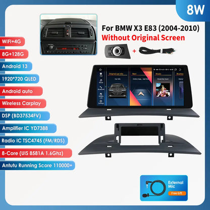 Car Radio for BMW X3 E83 2004-2010 Android Auto Carplay Car Radio Multimedia Video Player 10.25 inch GPS Navigation 4G WIFI DSP