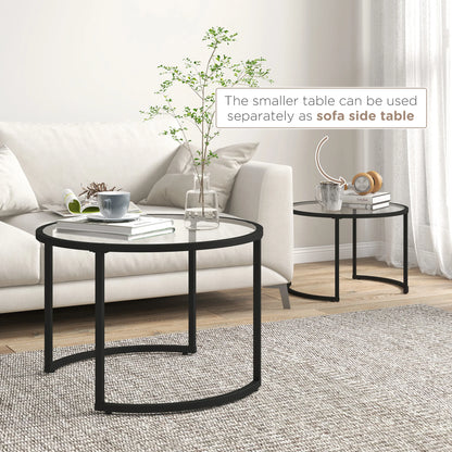 Bijzettafels – Koffietafels – Nachtkastjes – Tafel Set – Stalen Frame – Gehard Glas